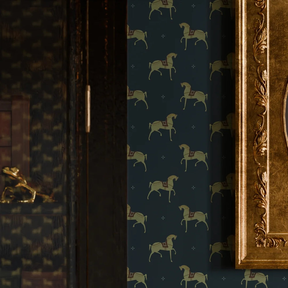 Seabiscuit Wallpaper - Oxford Blue - Lucie Annabel