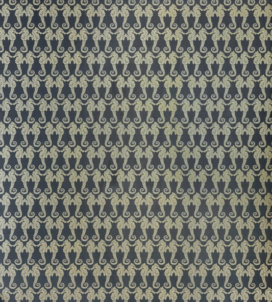 Seahorse Wallpaper - Charcoal / gold - BG1400101 - Barneby Gates