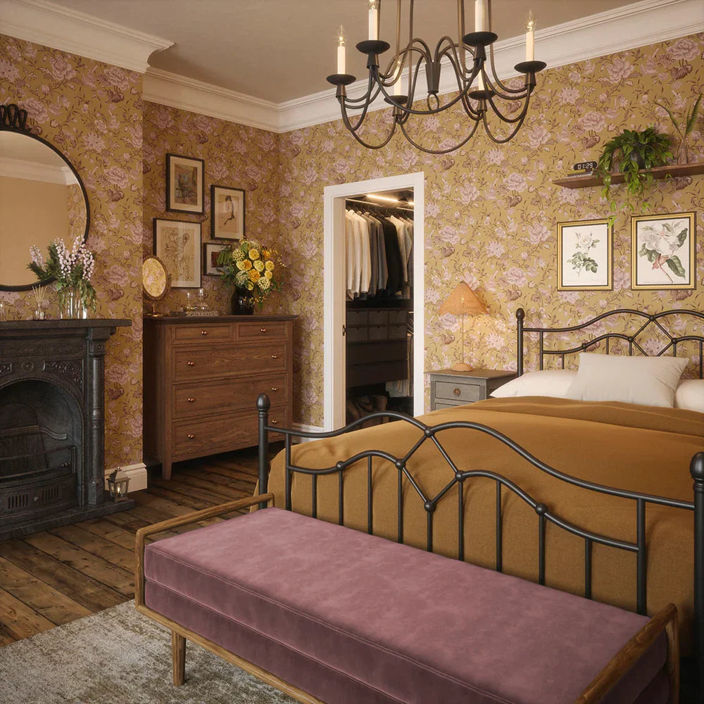 Serenity Wallpaper - Antique Gold & Fig - Lucie Annabel