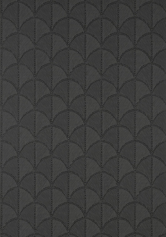 Seton Scallop Wallpaper - Black - AT9690 - Anna French