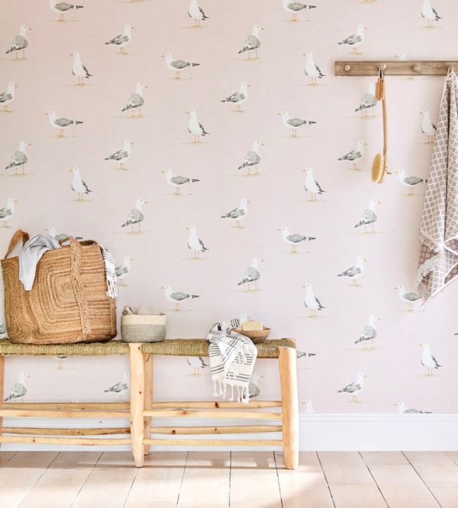 Shore Birds Wallpaper - Blush - DCOA216562 - Sanderson