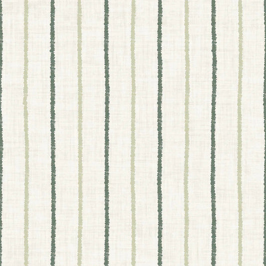 Shoreline Stripes Wallpaper - Slow Cooked Sage & Rustic Green on Sand - Lucie Annabel