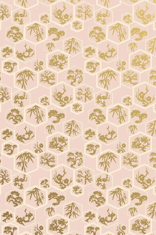 Shouchikubai Wallpaper - Pink - 4507