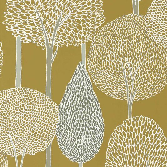 Silhouette Wallpaper - Ochre/Taupe - HRTW113140 - Harlequin
