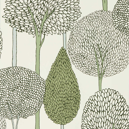 Silhouette Wallpaper - Seaglass/Forest - HRTW113139 - Harlequin