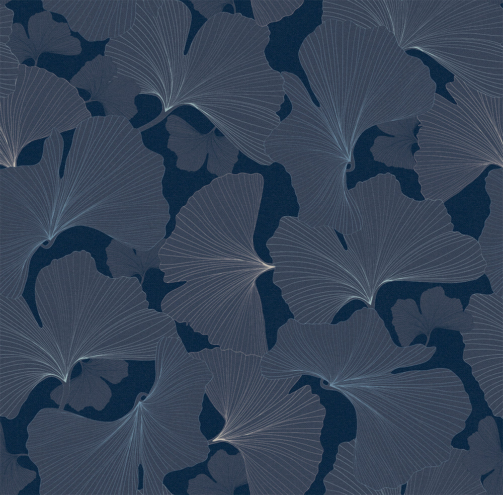 Silver Apricot Wallpaper - Classic Navy & Mineral - Lucie Annabel