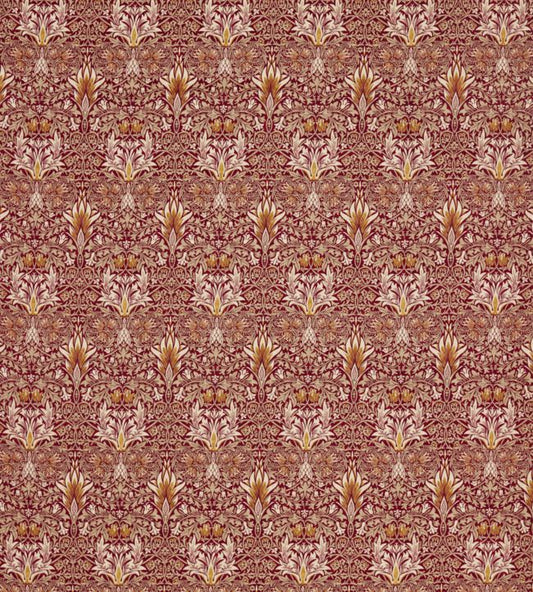 Snakeshead Velvet Fabric - Crimson/Saffron - 236935 - Morris & Co