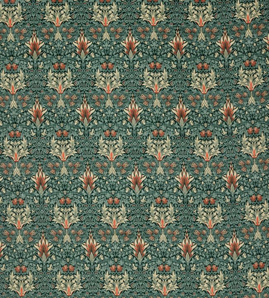 Snakeshead Velvet Fabric - Thistle/Russet - 236937 - Morris & Co