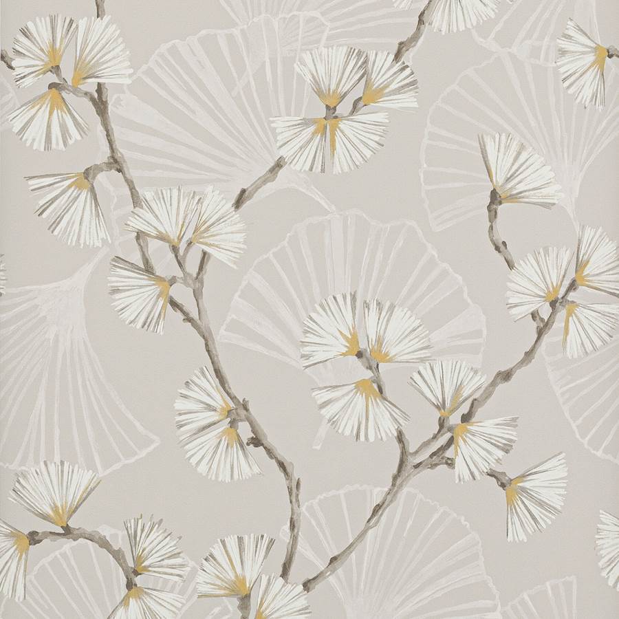 Snow Flower Wallpaper - Natural - J183W-01 - Jane Churchill
