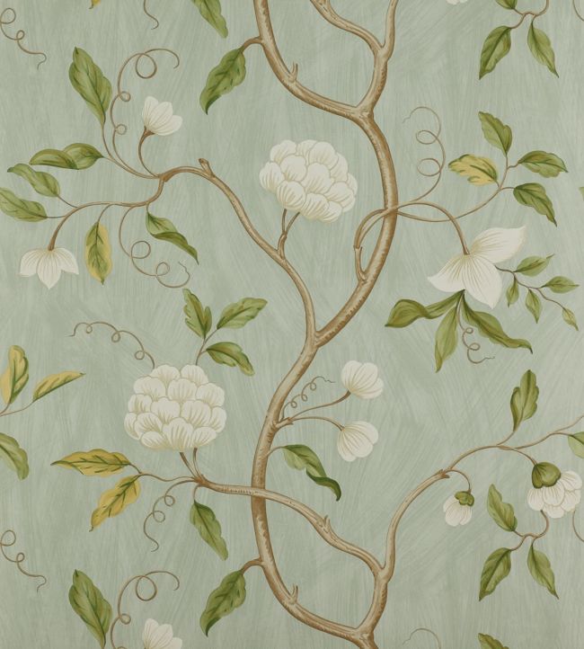 Snow Tree Wallpaper - Aqua - Colefax & Fowler