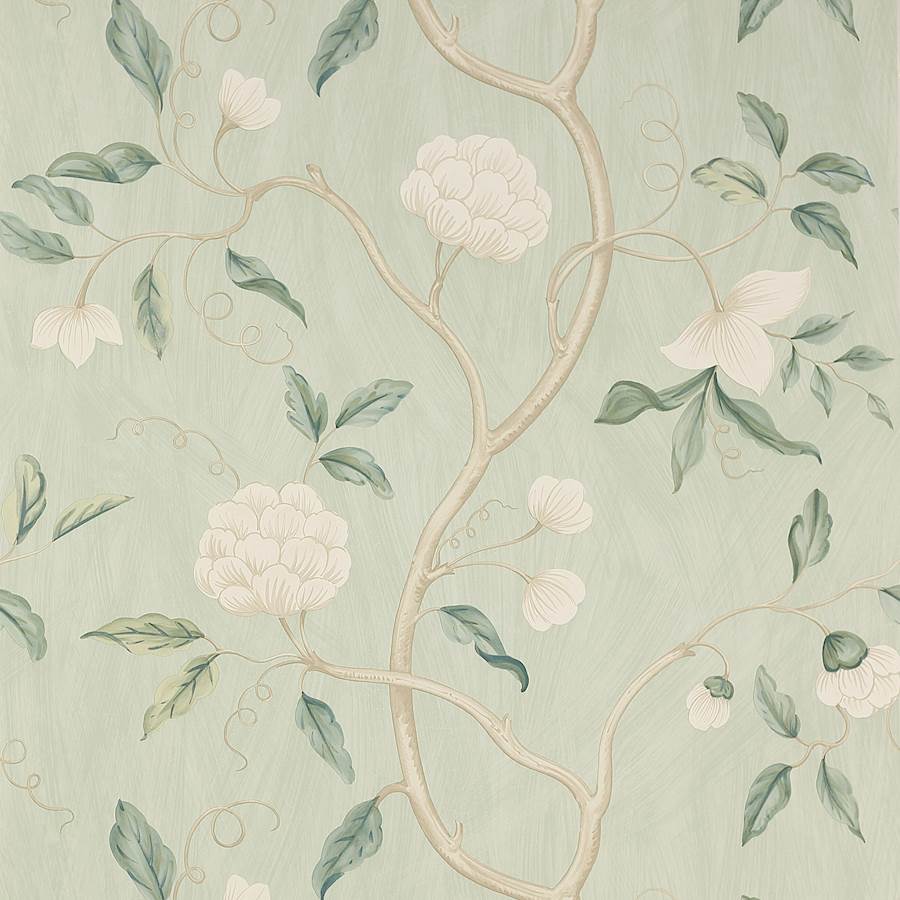 Snow Tree Wallpaper - Pale Aqua - Colefax & Fowler