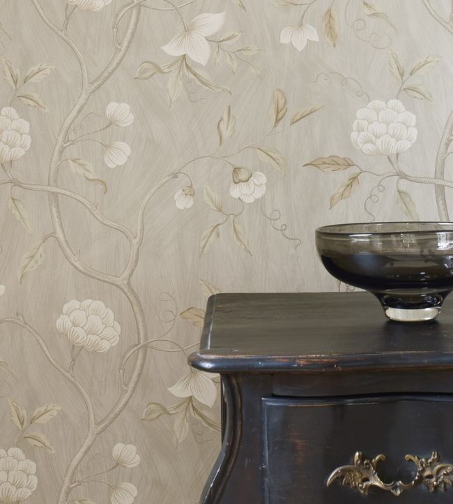 Snow Tree Wallpaper - Silver - Colefax & Fowler