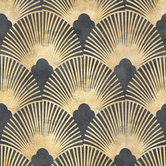 Soleil Wallpaper - Ink & Gold - Lucie Annabel