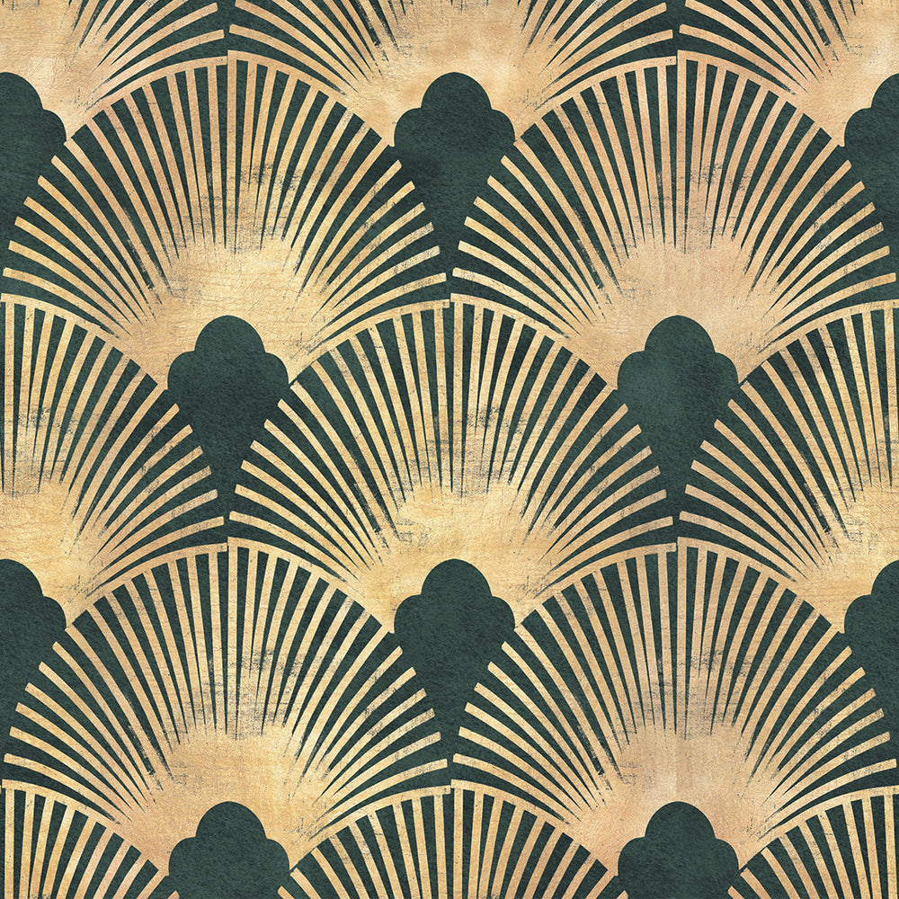 Soleil Wallpaper - Juniper & Gold - Lucie Annabel