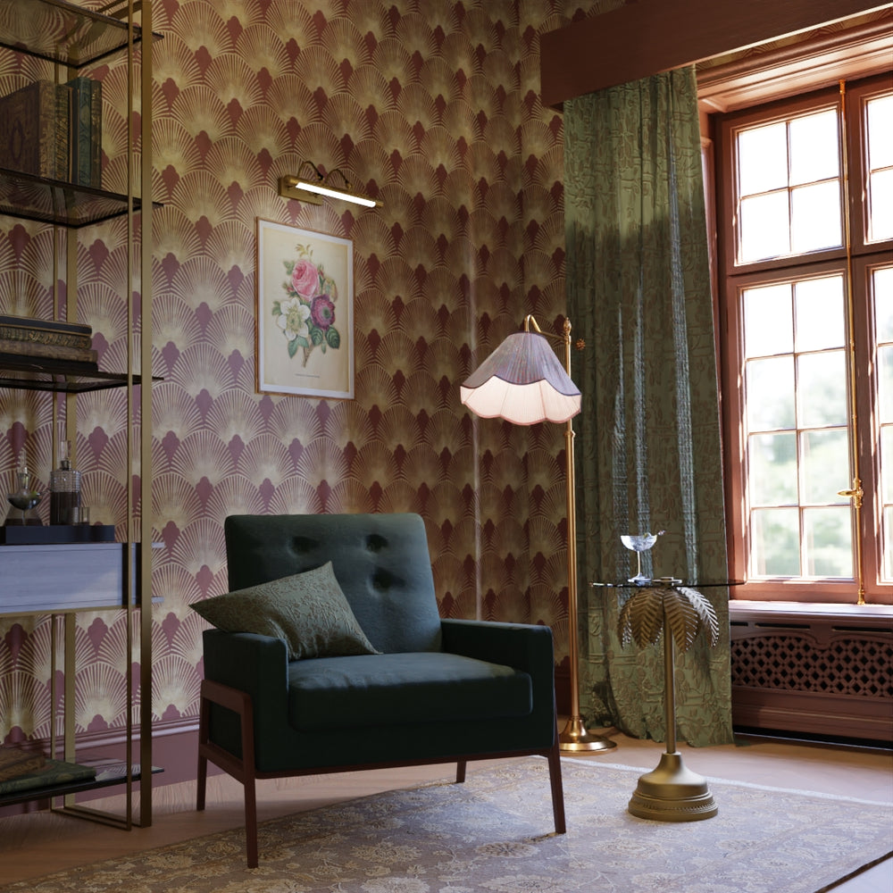 Soleil Wallpaper - Russet Red & Gold - Lucie Annabel