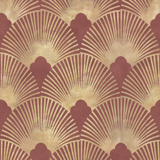 Soleil Wallpaper - Russet Red & Gold - Lucie Annabel