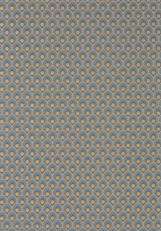 Spencer Wallpaper - Metallic Gold on Navy - AT79157 - Anna French