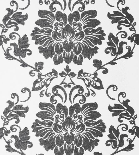 St Germain Wallpaper - Black on White - AT1459 - Anna French