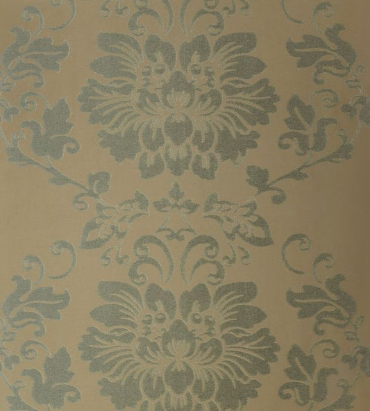 St Germain Wallpaper - Teal on Metallic Gold - AT1462 - Anna French