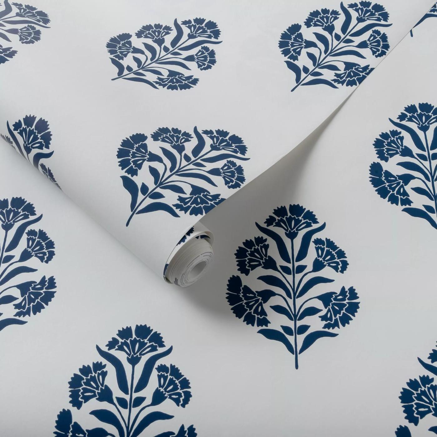 Standen Wallpaper - Midnight - Clarke & Clarke