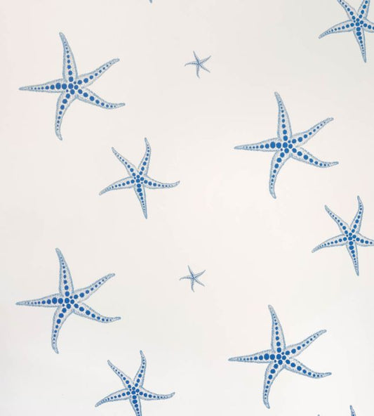 Starfish Wallpaper - Blue on Parchment - BG2200102 - Barneby Gates