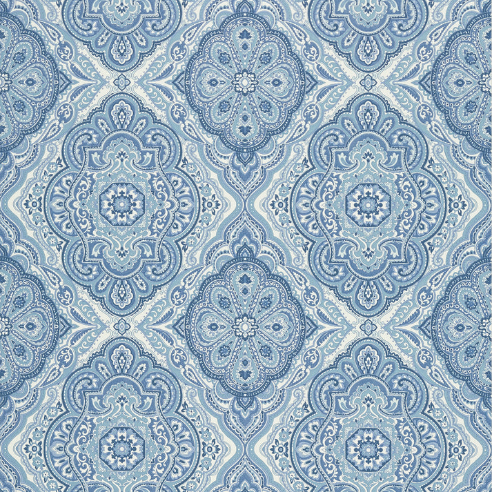 Sterling Wallpaper - Blue and White - AT6143 - Anna French