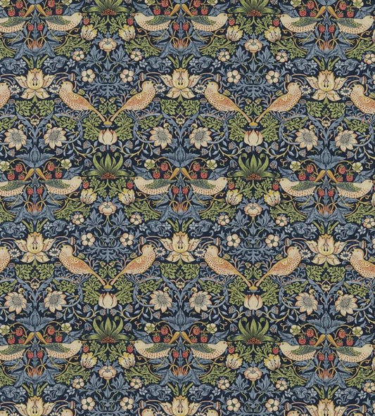 Strawberry Thief Fabric - Indigo/Mineral - 220313 - Morris & Co