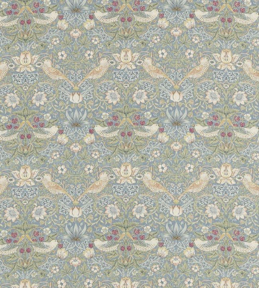 Strawberry Thief Fabric - Slate/Vellum - 220314 - Morris & Co