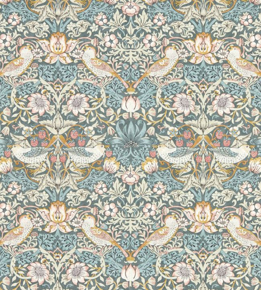 Strawberry Thief Wallpaper - Slate/Blush - W0171/05 - Clarke & Clarke