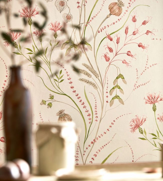 Summer Harvest Wallpaper - Claret/Olive - DEBB216495 - Sanderson