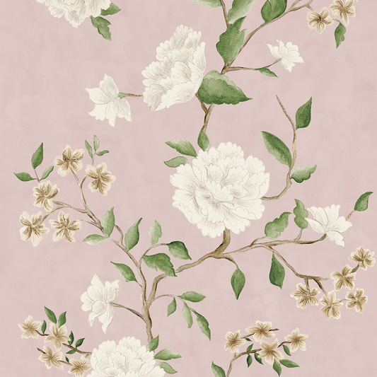 Summer in Peony Park Wallpaper - Blush Pink - Lucie Annabel