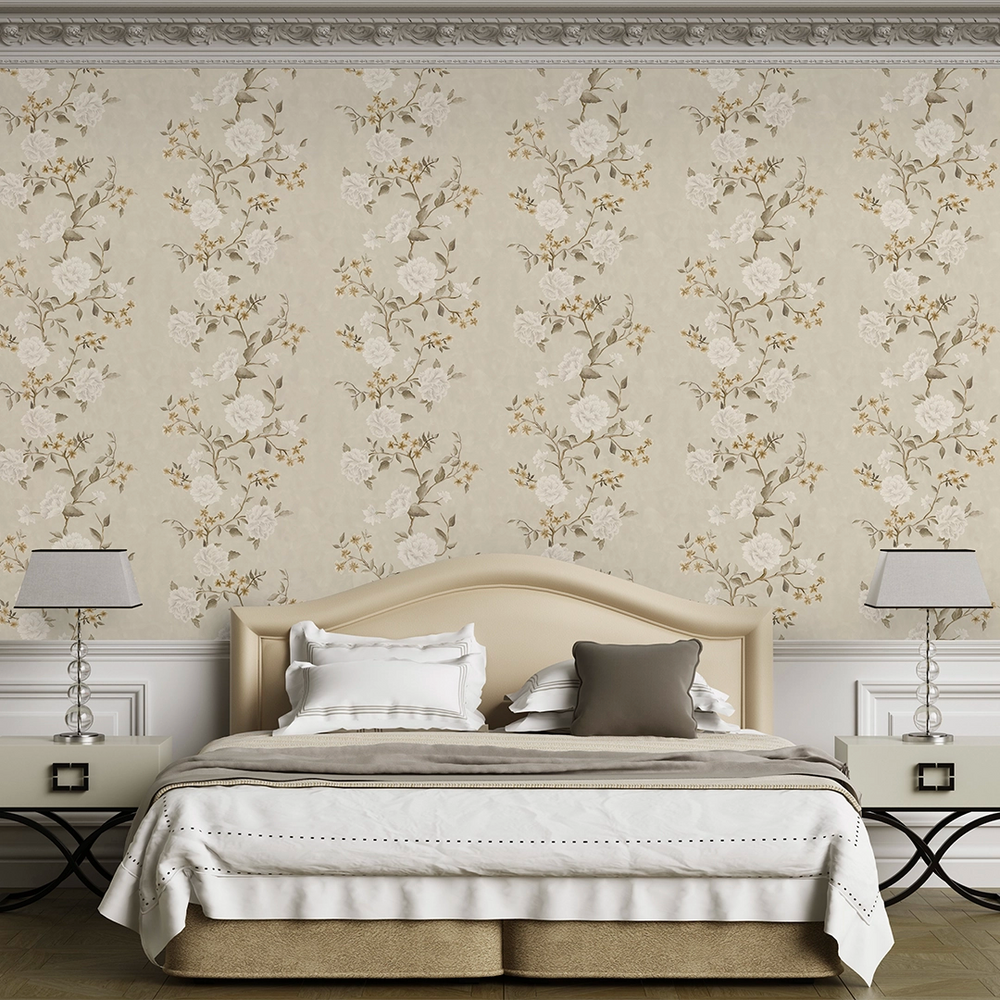Summer in Peony Park Wallpaper - Golden Neutrals - Lucie Annabel