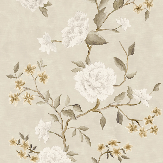 Summer in Peony Park Wallpaper - Golden Neutrals - Lucie Annabel