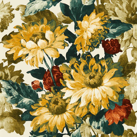 Sunforest Wallpaper - Olive/Russet - Clarke & Clarke