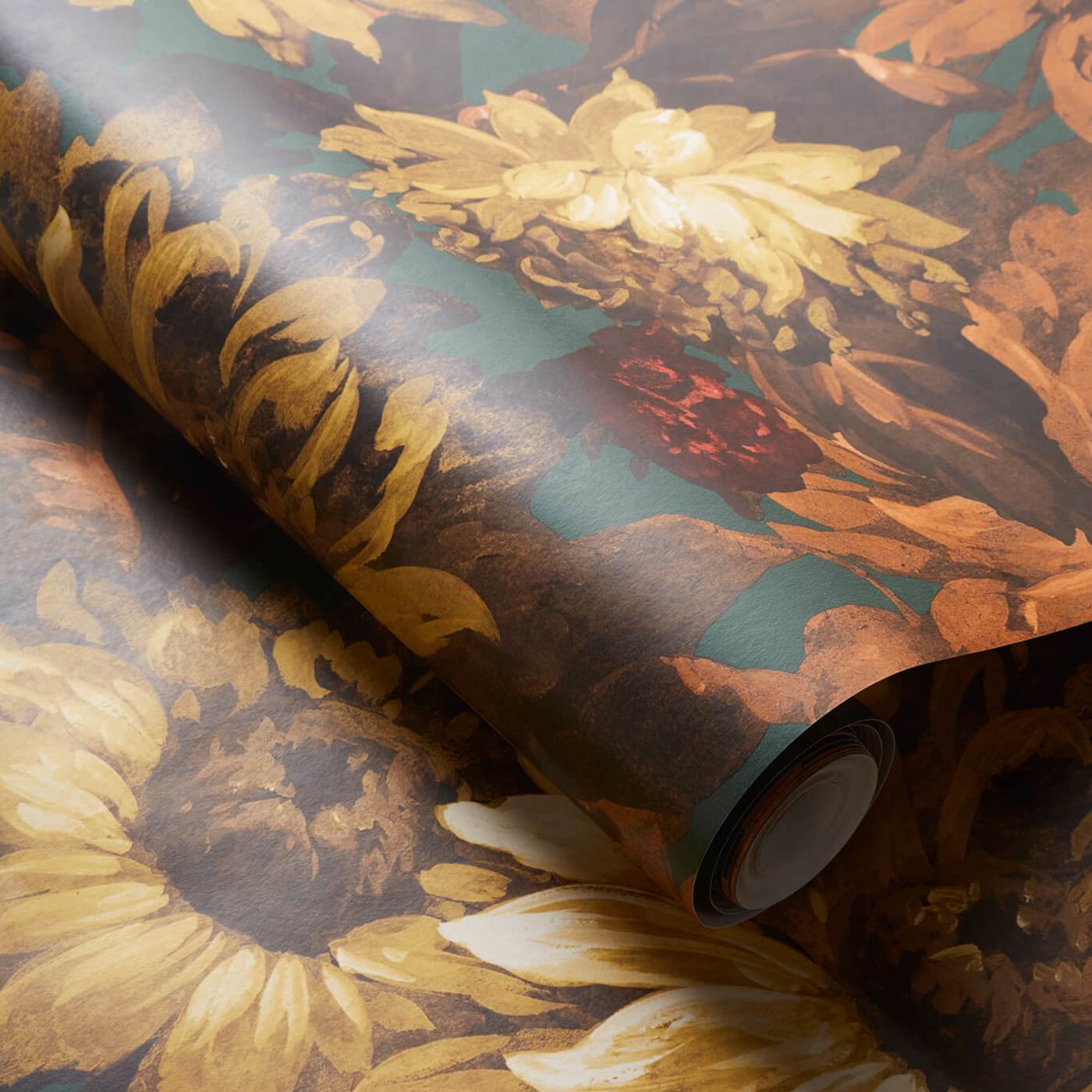 Sunforest Wallpaper - Sage/Russet - Clarke & Clarke