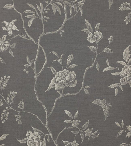 Swedish Tree Wallpaper - Charcoal - Colefax & Fowler