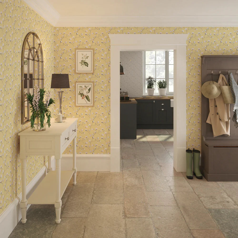 Sweet Magnolia Wallpaper - Lemon Meringue - Lucie Annabel
