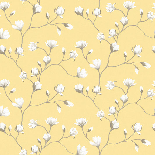 Sweet Magnolia Wallpaper - Lemon Meringue - Lucie Annabel