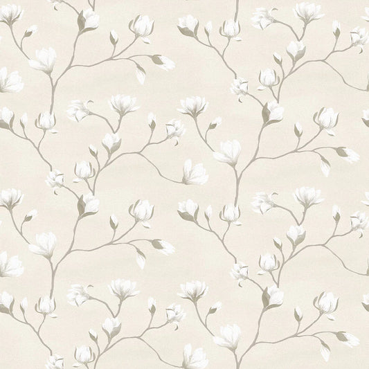 Sweet Magnolia Wallpaper - Linen Cream - Lucie Annabel