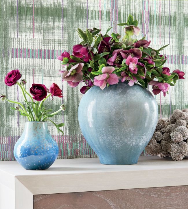 Takao Weave Wallpaper - Green - AT9847 - Anna French