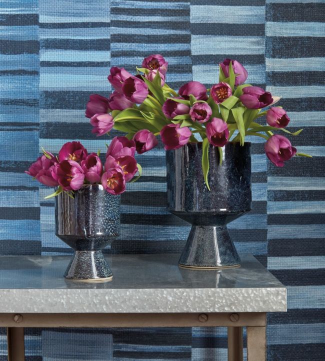 Tansman Wallpaper - Navy - AT78732 - Anna French