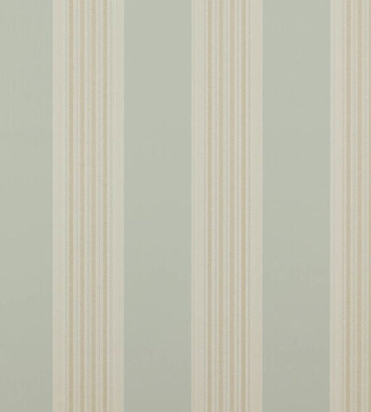 Tealby Stripe Wallpaper - Aqua/Beige - Colefax & Fowler