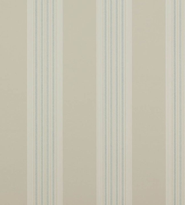 Tealby Stripe Wallpaper - Beige/Blue - Colefax & Fowler