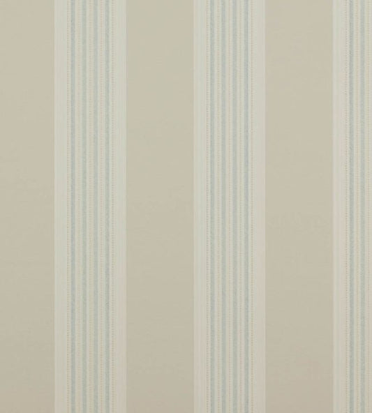 Tealby Stripe Wallpaper - Beige/Blue - Colefax & Fowler