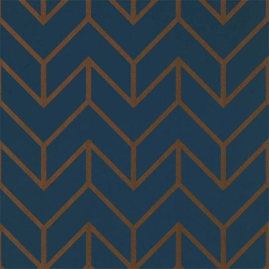 Tessellation Wallpaper - Marine/Copper - HMWF111986 - Harlequin