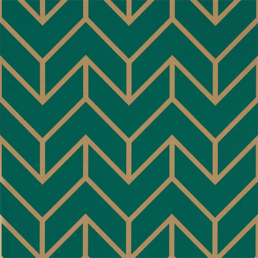 Tessellation Wallpaper - Teal/Gold - HMWF111984 - Harlequin