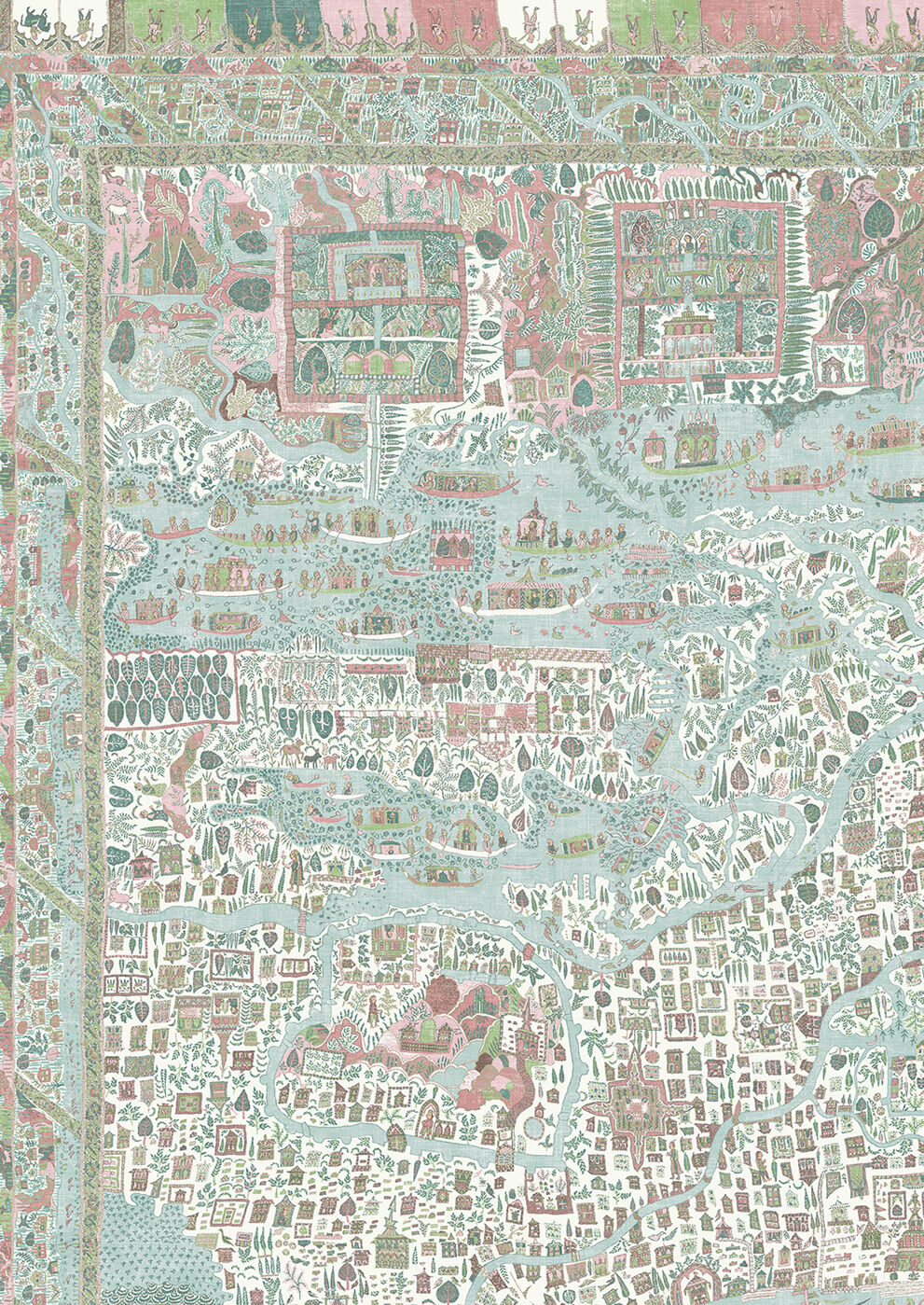 The Map Maxi Wallpaper - Pistachio Rose