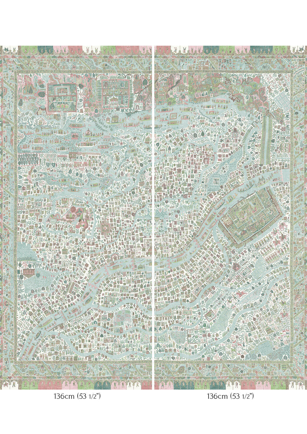 The Map Maxi Wallpaper - Pistachio Rose
