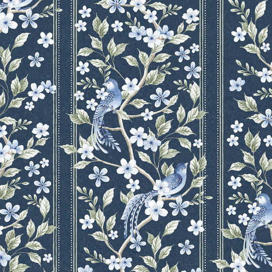 The Enchanted Garden Wallpaper - Navy - Lucie Annabel