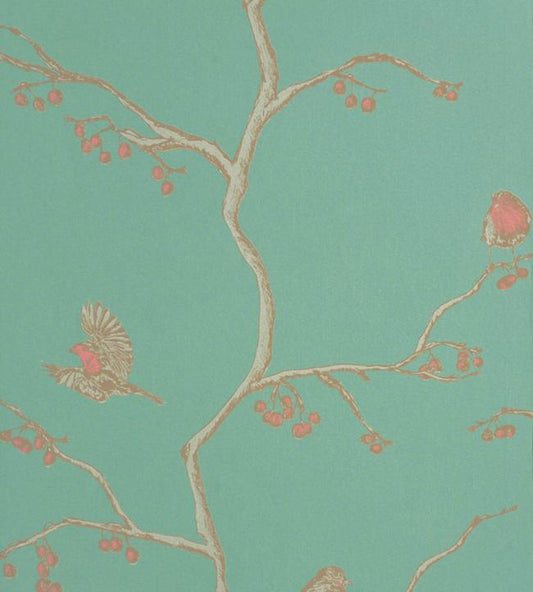 The English Robin Wallpaper - Jade - BG0300-101 - Barneby Gates